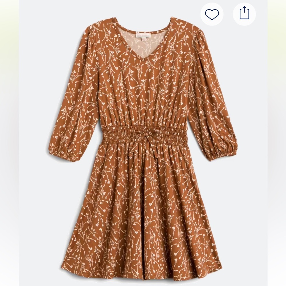 Charming Brown Kids Dress with Floral Design